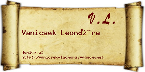 Vanicsek Leonóra névjegykártya